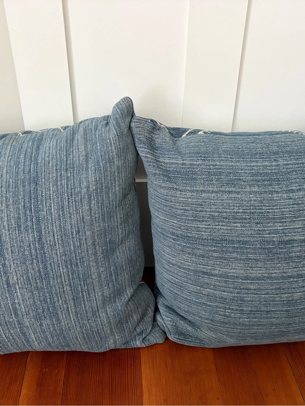 Decorative Blue Geometric Throw Pillow Pair
